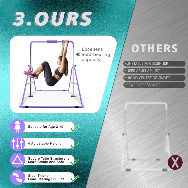 Seven Leap Expandable Bar for Junior Gymnasts - Adjustable and