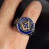SMANXEY Freemason Blue Lodge Classic Symbol Entry Ring for Men