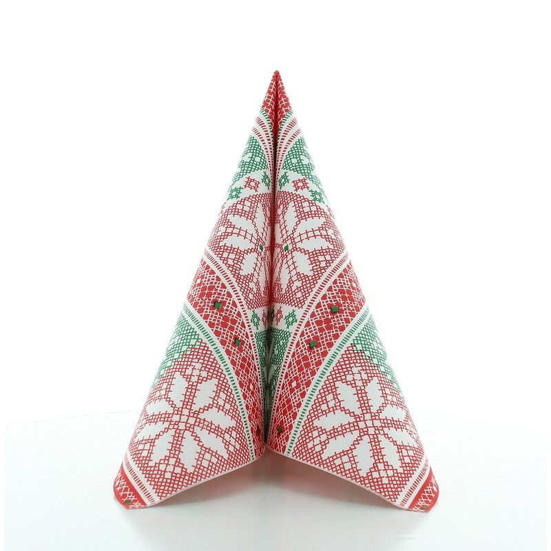Sovie HORECA Linclass® Airlaid Chriss Napkin in Red/Green | Christmas