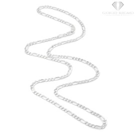 Giorgio Bergamo 925 Italian Sterling Silver 3.5mm Solid Figaro Chain, ITProLux Link Necklace, (20)