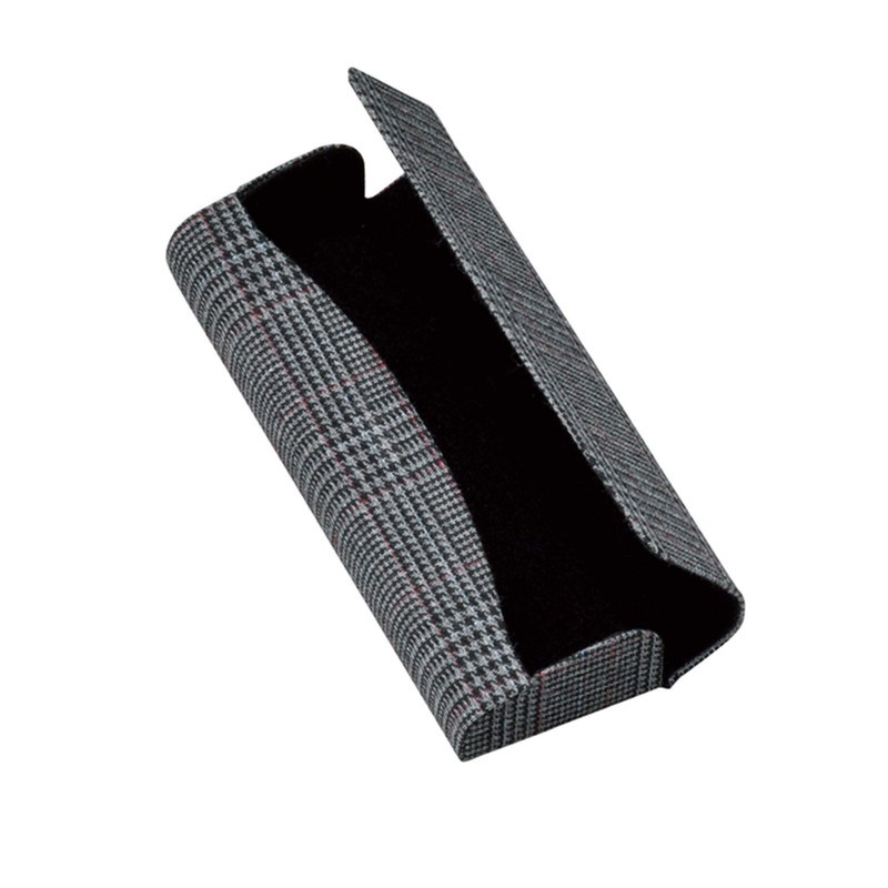 Megan 2947-04 Glasses Case, Stylish, Compact, Slim, Stylish, Checked, Black,