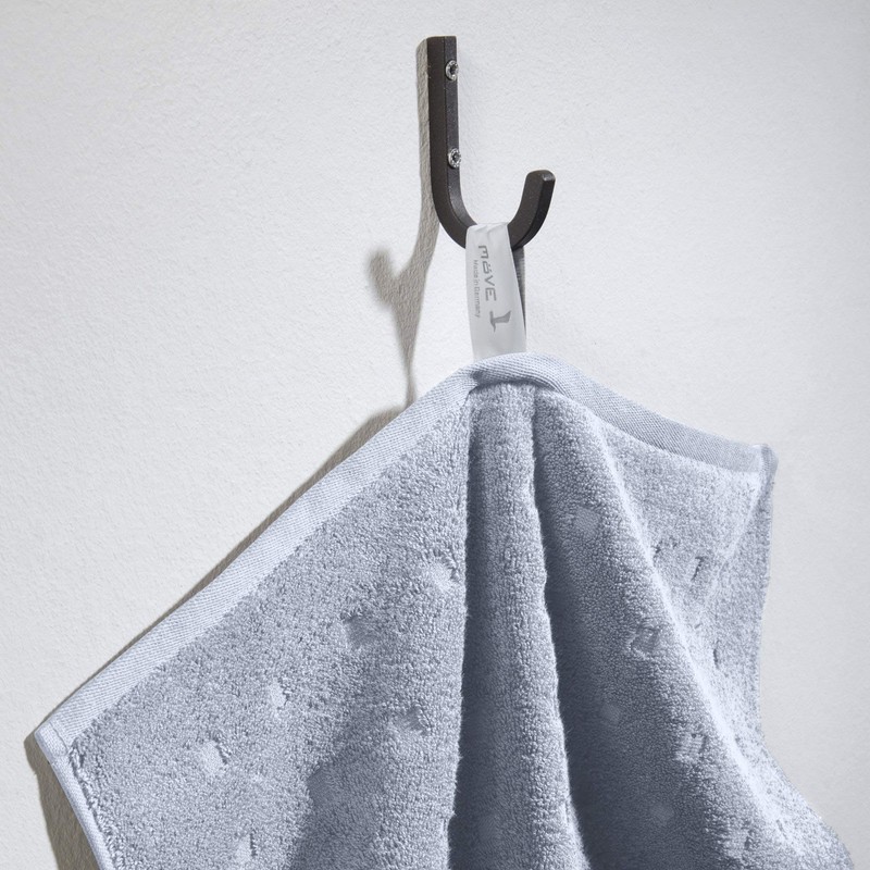 Möve Quadretti Walk Terry Towel Silver Size 50 x 100