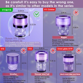 4 Pack V11 Vacuum Filters Replacement for Dyson V11 Cordless Vacuum