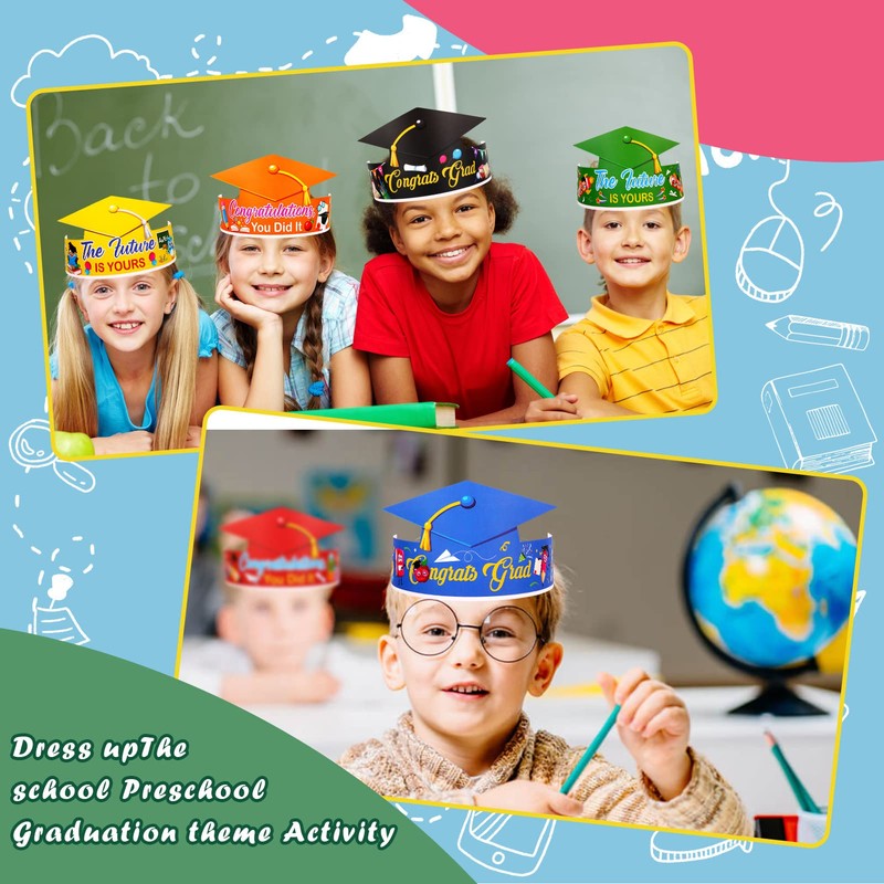 HOWAF 35 PCS Preschool Kindergarten Graduation Party Hats, Congrats Grad