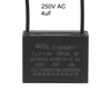 sourcing map Ceiling Fan Capacitor CBB61 4uF 250V AC 2