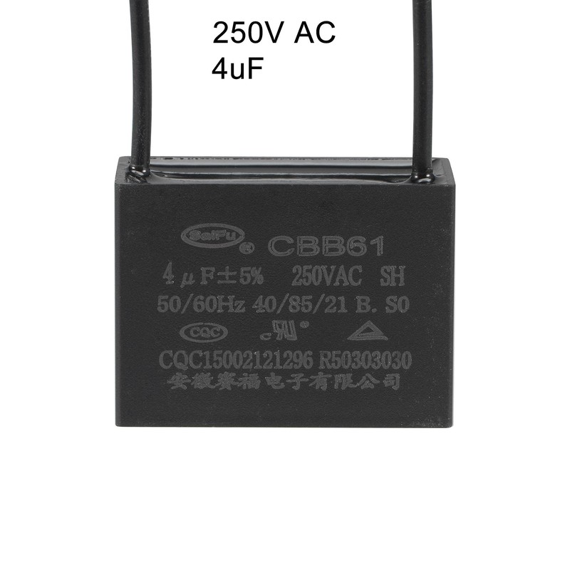 sourcing map Ceiling Fan Capacitor CBB61 4uF 250V AC 2