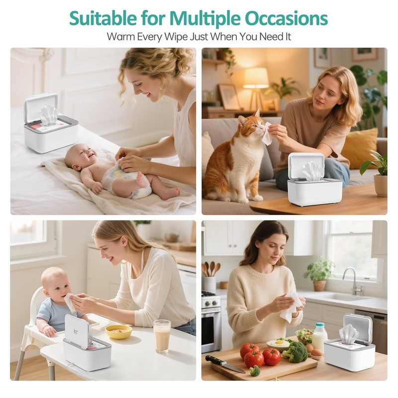 Chefhandy Baby Wipe Warmer, 3-Level Temperature Control, Silent & Even