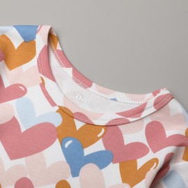 Owlivia Toddler Pajamas, 100% Organic Cotton Baby Long Sleeve Pajama Sets, Boy Girl 2-Piece Sleepwear(4 Years, Colorful Heart)