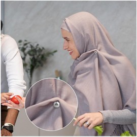 LiJuanWang Hijab Magnetic Pins, 4 Pairs Magnetic Pins, Round Hijab Brooch, Hijab Magnetic Pins, Small Magnetic Hijab Buttons, for Sweater, Blouse, Cardigan, Dresses, Scarf