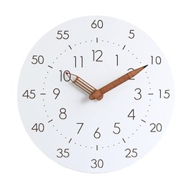 IFEND Wall Clock, Children's Table Clock, Educational Clock, Silent, Continuous Second Hand, Capital Letter Arabic Numerals, Non-Radio, Diameter Approx. 11.8 inches (30 cm), Stylish Wall Clock,