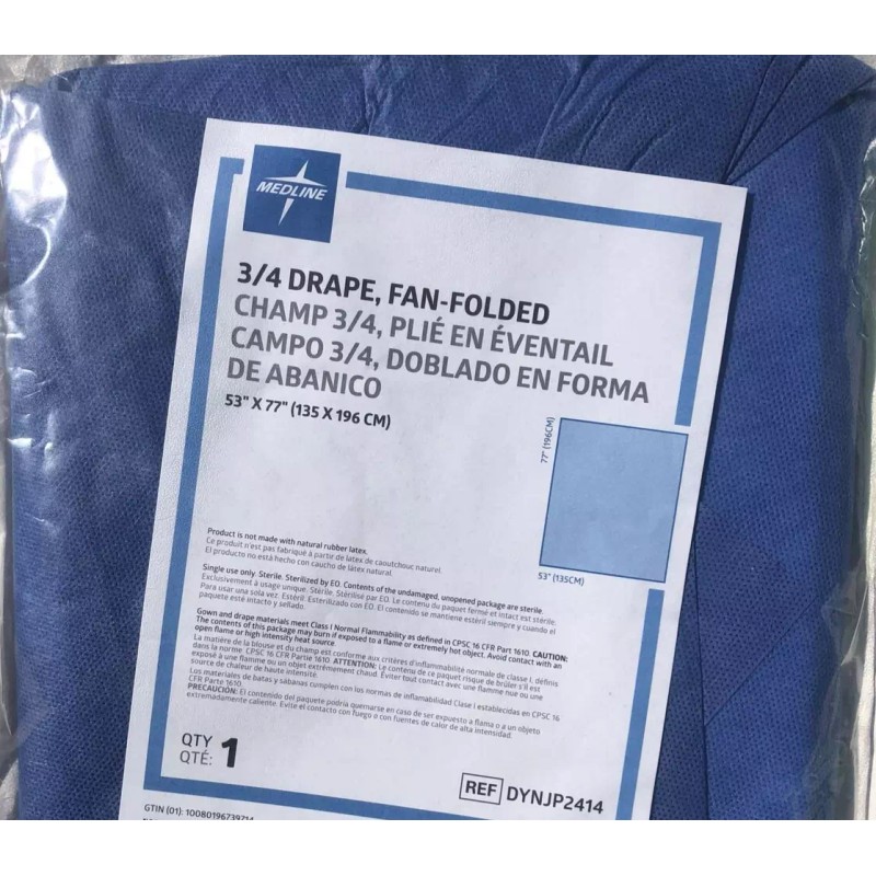 Medline ONE PK 3/4 Drape Fan-Folded SIZE (53”x 77”)