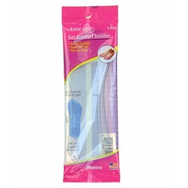 Assured Womens Gel Comfort Insoles (Clear Blue, 1 Pack)