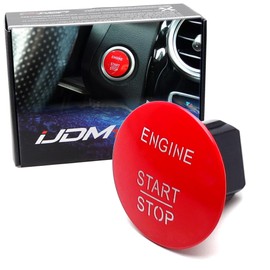 iJDMTOY Sports Red Engine Start/Stop Push Button Replacement, Compatible with Mercedes B C CL CLA CLS E GL GLA GLC GLE GLK GLS ML R SLK Class (Fit 2215450114, 2215450514, 2215450714, 221545071464)
