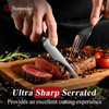 Sunnecko Steak Knives Set of 8,Premium Stainless Steel Serrated Steak