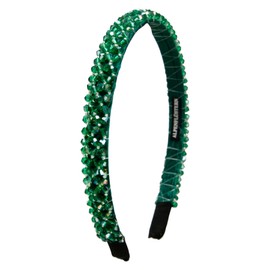Alpenflüstern Costume Headband Glitter Beads Slim Women's Hair Accessories Hair Band Non-Slip for Dirndl (Green) ADV150