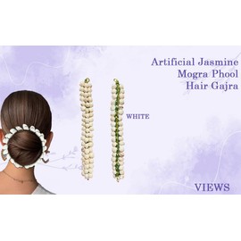 Yuktha Eternals Hair Gajra in Artificial Jasmine Mogra Flower, Garland, Juda Decoration, Phool Gajra for Women, Juda Bun Realistic Hair Accessories