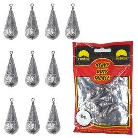 PRO FILSTAR Ground Lead Fishing Set 10 x 16 g - Lead Fishing with Swivels - Fishing Lead Set - Ground Fishing - Pear Lead - Lead Weight - Fishing Weights - Lead Weights - Carp Lead Kit