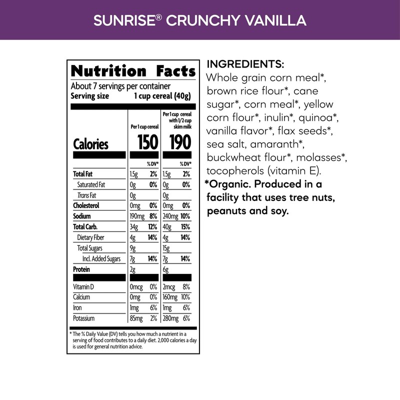 Nature's Path, Organic Gluten-Free Crunchy Vanilla Cereal, 10.6 Oz