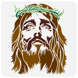 FINGERINSPIRE Crown of Thorns of Jesus Christ Painting Stencil 11.8x11.8 inch Reusable Christ Jesus Drawing Template Religious Theme Craft Stencil for Painting on Wall Wood Furniture DIY Home Decor