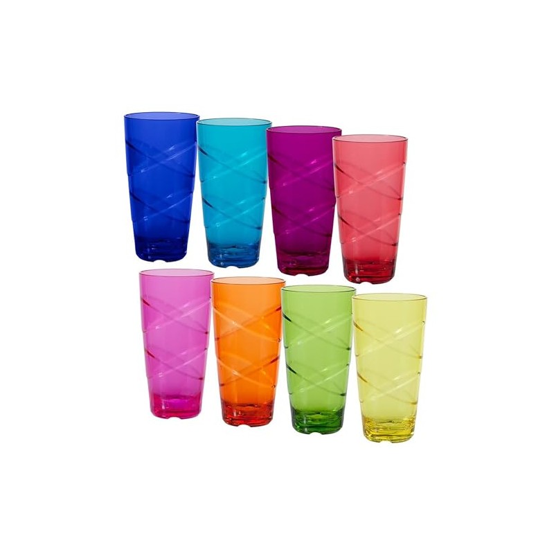 CreativeWare Circus Set de 8, 24 oz, juego de vasos,