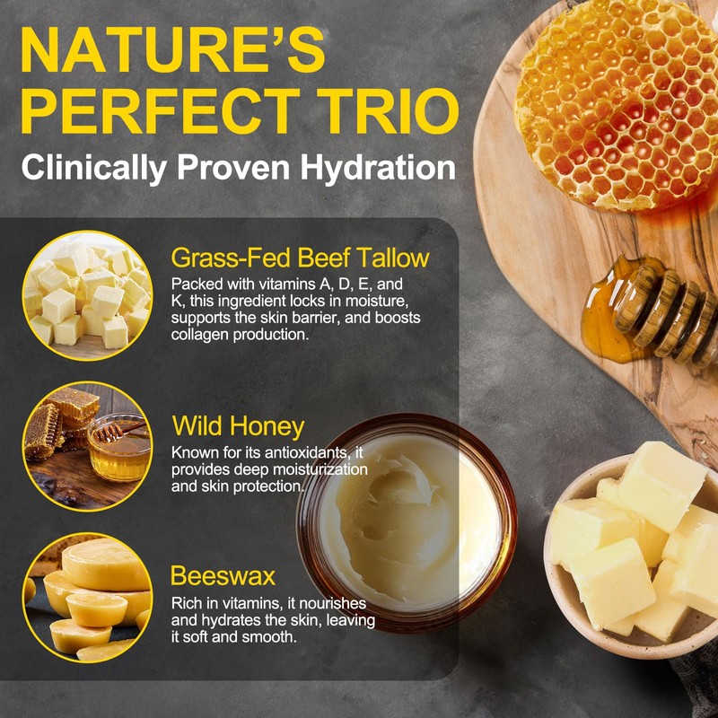 Tallow and Honey Balm for Face - Beef Tallow for