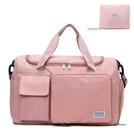 Travel Duffle Bag,Fitness Bag,Waterproof Weekender Bag with Shoe Compartment & Wet Pocket,Overnight Bag Carry on Bag Gym Tote Bag for Travel, Workout, Sport - Color: Purple