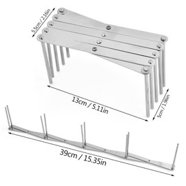 Tinsellns 2 Pack Lid Holders for Cupboards Grill Rib Holder, Extendable Saucepan Lid Storage Pot Spareribs Holder, Stainless Steel Lid Organizer for Preparing Spareribs or Roasts