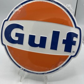 Gulf Gasoline Metal Sign Garage Vintage Style Oil Bar Pub 11.5” Man Cave Shop