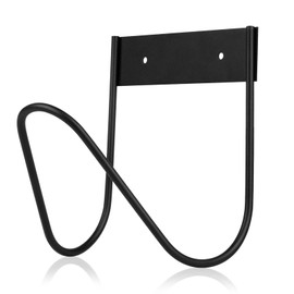 Flymer Hose Holder Water Hose Holders for Outside, Stainless Steel Garden Hose Hanger Wall Mount for Garden Hose - Black, Set of 1