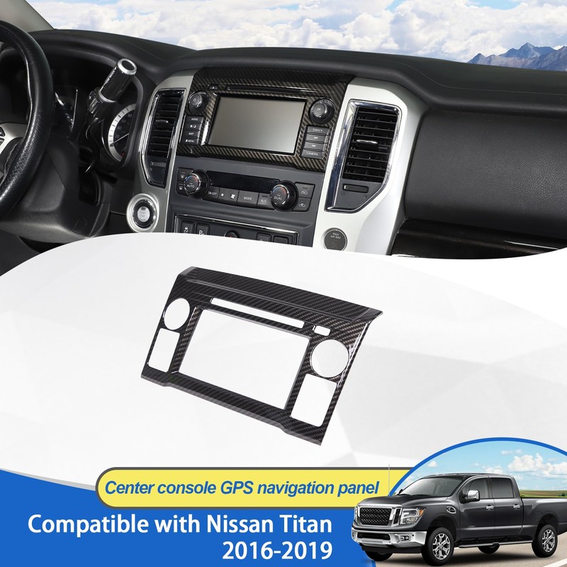 Center Console Panel Trim Cover Compatible with Nissan Titan 2016-2019,