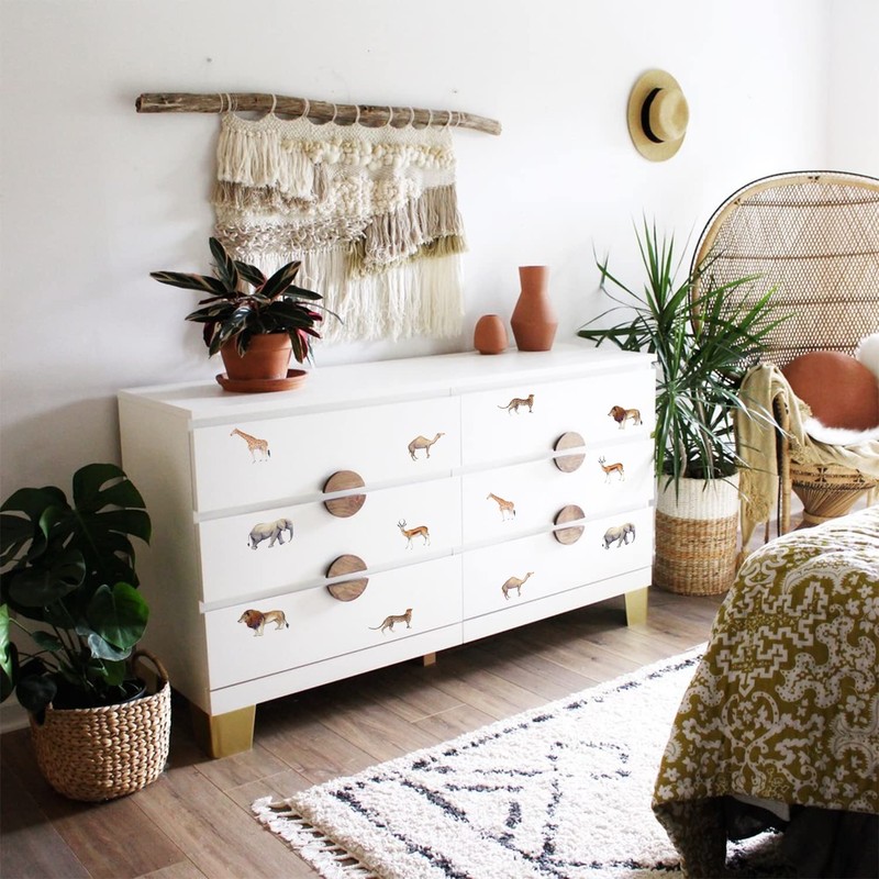 18 calcomanías de pared con diseño de animales, para decoración
