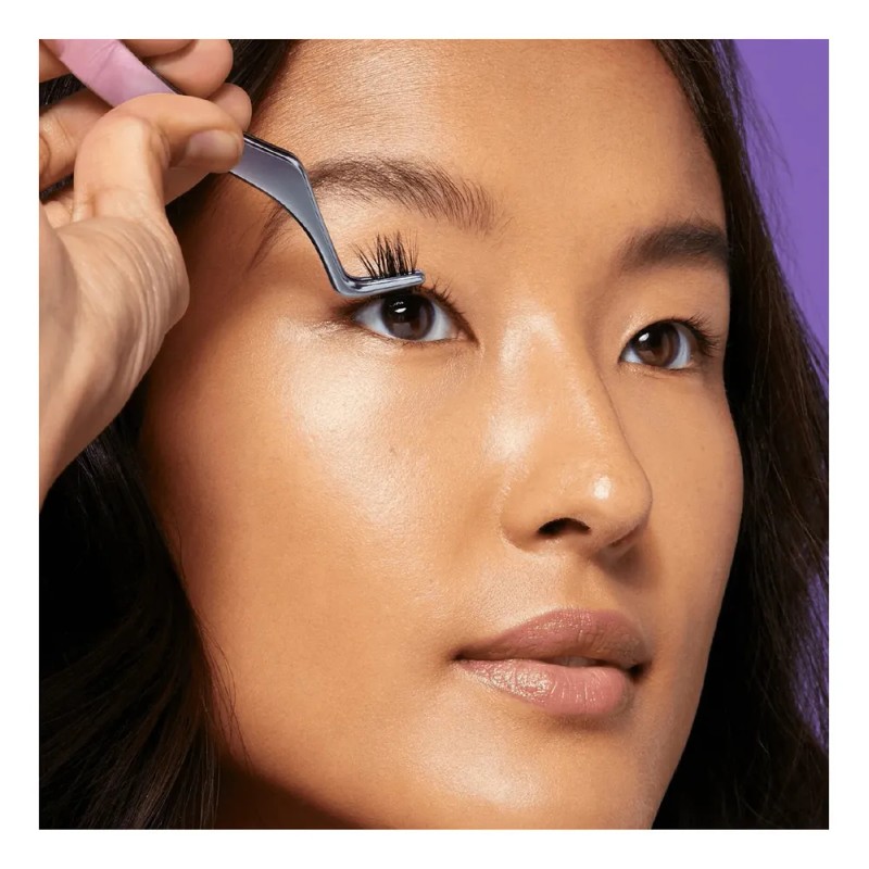 Pinzas para Pestañas Kiss Falscara Color Morado Ergonómicas