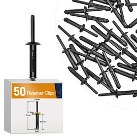 GOOACC 50Pcs 1/4" Hole Nylon Blind Rivets Fender Flare Bumper Door Trim Plastic Rivet Retainer Compatible with Chrysler 6501559, 6506007AA GM 10184895 Ford N803862-S