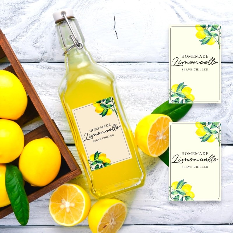 Joyful Artistry Limoncello Labels - 14 Rectangular 2"x3" Limoncello Labels