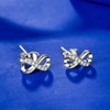 Deelfel Hypoallergenic Metal Earrings, Pink Gold, 8 Letters, Infinity Zirconia,