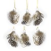 Gisela Graham Easter Egg Decration Pack 6 Gold Speckled/Natural Feather