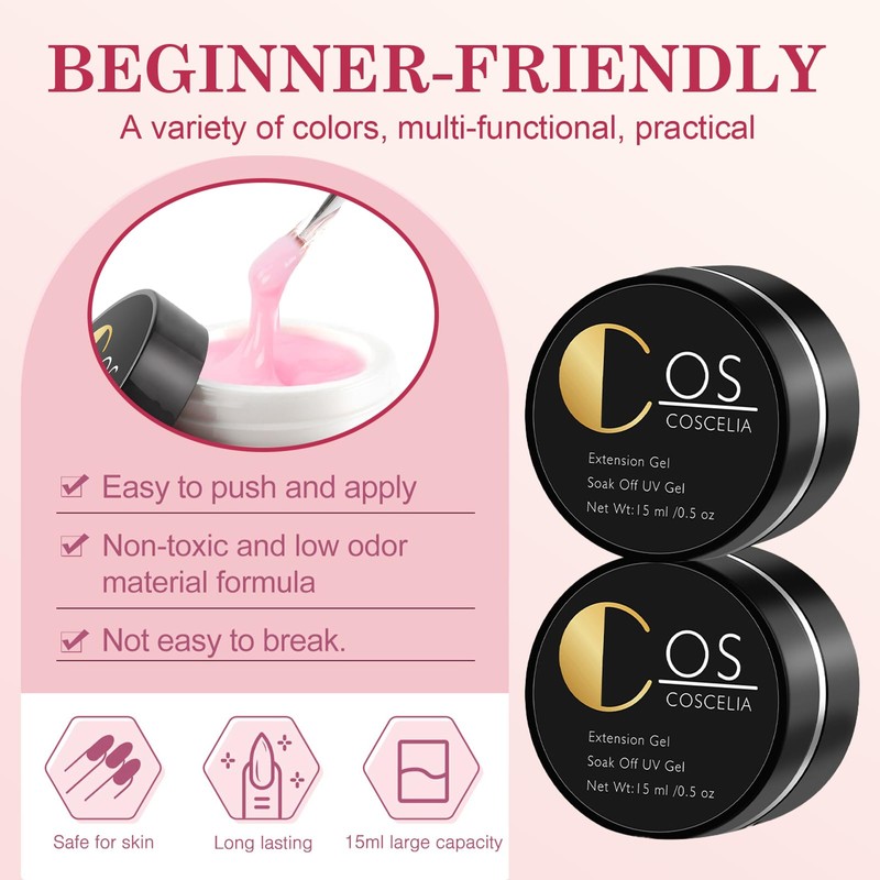 Landrain Pack of 2 15 ml UV Nail Gel for