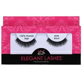 Elegant Lashes #066 Black Short Natural Thick False Eyelashes (100% Natural Human Hair)