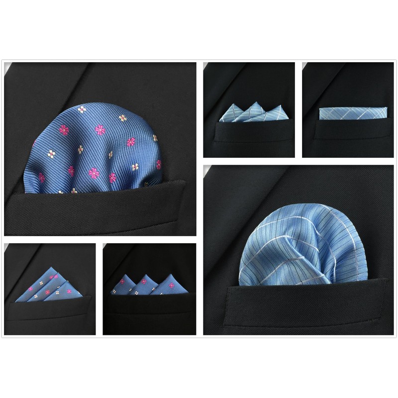 S&W SHLAX&WING 5-Piece Set Men's Pocket Square 32cm Formal Handkerchief