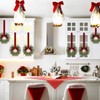 8 Pcs 9.8" Small Christmas Cabinets Wreaths Mini Wreaths for