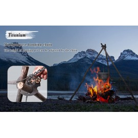 Boundless Voyage Titanium Hanging Chain with Hooks Fixed-Loop for Pot Cup Grill Hanging Bird Feeders Hanging Basket Outdoor Indoor Camping Garden Ti9012O