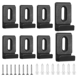 TIESOME 8 PCS Metal Mirror Holder Kit, Black Silver Stainless Steel Mirror Brackets for Hanging on Wall Duty Mirror Hanger Bracket Retainer Clips with Screws for Frameless Mirror Billboard Displays