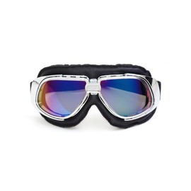 CRG Sports Motorcycle Goggle Vintage Aviator Pilot Style Cruiser Scooter Motocross Goggles for Men, Women, Adults