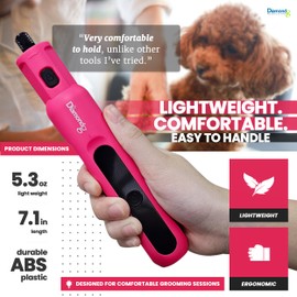 Diamondg Cordless Micro Dog Nail Grinder with Quiet Sound & LED Tip for Large & Small Dogs, 4hrs. Runtime - Electric Dog Nail Trimmer, Heavy Duty Rotary Tool Alternative to Toenail Clippers & Filers