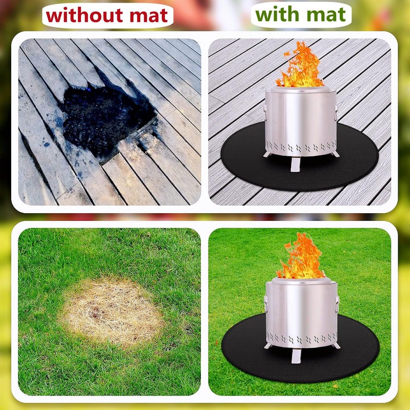 Grill Mats for Outdoor Grill,Fire Pit Mat for Under Fire