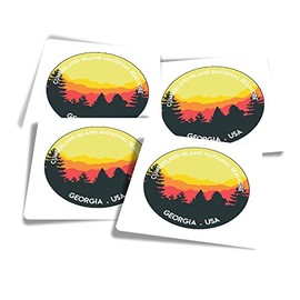Vinyl Square Stickers (Set of 4) 10cm - Georgia USA Cumberland Island for Laptops, Tablets, Luggage, Scrap Booking, Fridges #59359