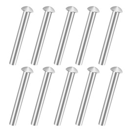 JINGIHE 10 PCS Rivets for Spade Handle, Solid Rivet Tool, Round Head Aluminum Rivets, Pop Rivet Tool, Countersunk Fasteners for Shovel Fork Handle Repair Rake Hoe Garden Lawnmower 50x6mm