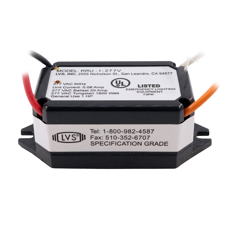 LVS Controls RRU-1-277V Emergency Lighting N/C Shunt Relay, 60Hz, 277V