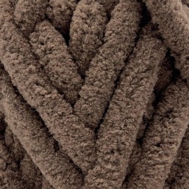 Sensy Chunky Yarn, Blanket Yarn, Chenille Yarn, Yarn for Crocheting, 7 oz, 28 Yards, Gauge 7 Jumbo (Brown)