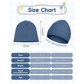 Kiiwah Children's Slouch Beanie Hat, Warm Soft Winter Hats Boys Girls Double Layer Children's Hats Toddler Baby Knitted Hat for Spring Autumn and Winter, blue